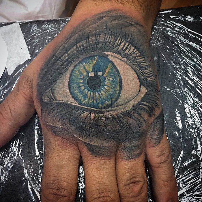 All seeing eye on hand  Roddy McLean Tattooer