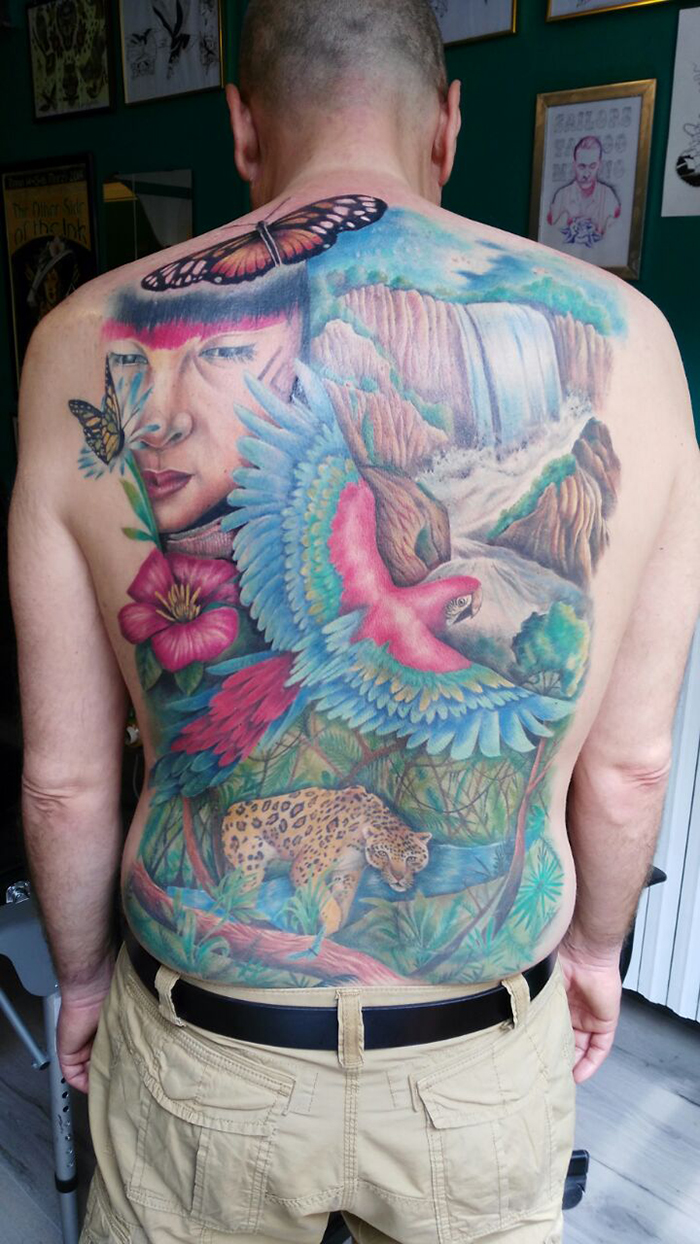 tattoo studio tenerife canary canarie spain spagna back male exotic